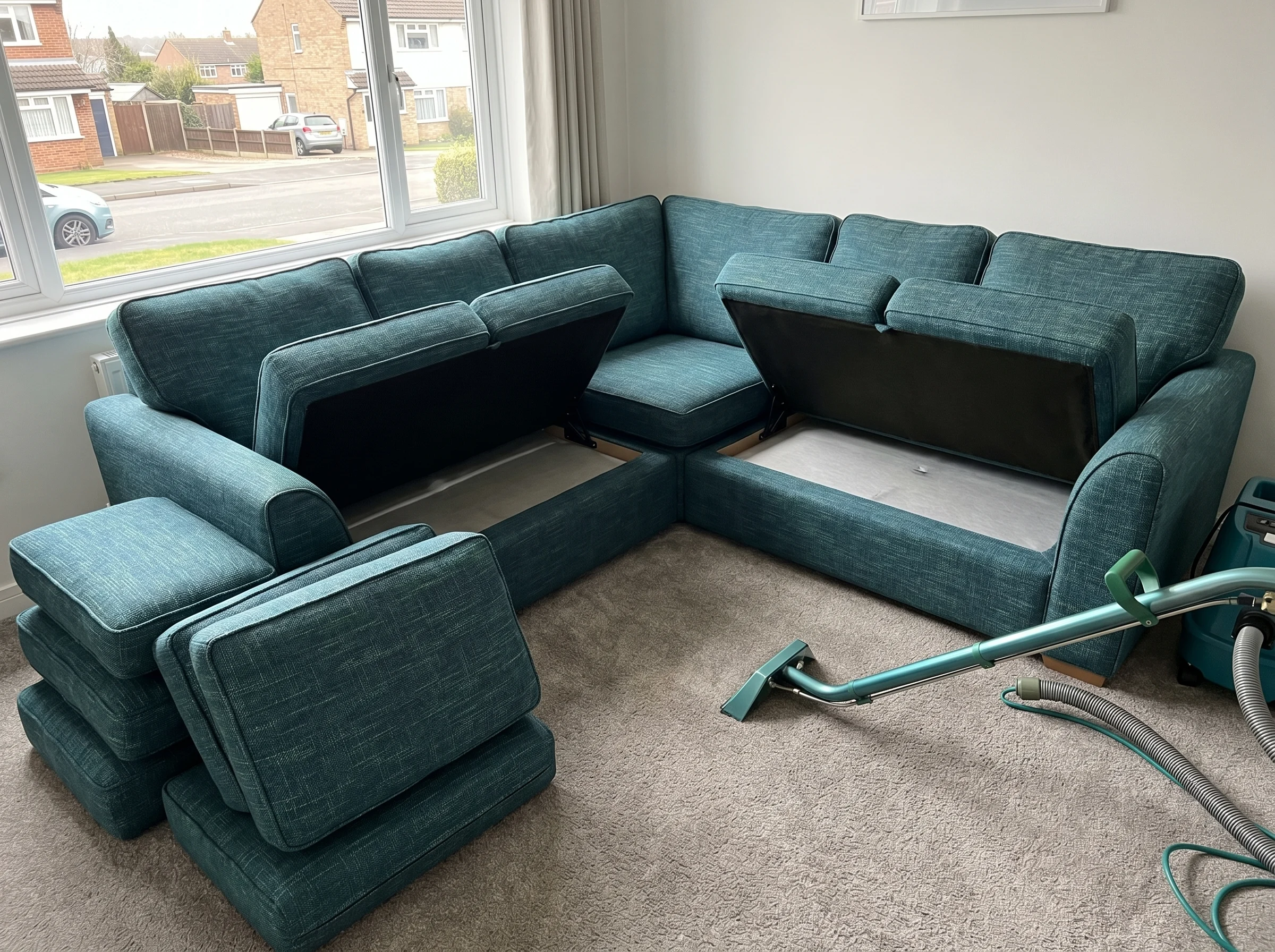 Corner sofa deep clean